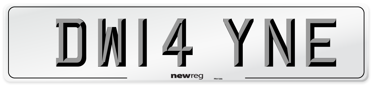 DW14 YNE Number Plate from New Reg